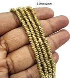 3.5x2mm Disc Saucer 100 BEADS LINE, 3MM SIZE, DOKRA BRASS BEADS FOR TRIBAL JEWELLERY FISHING LURE TRIBES BEADS SOLID RAW BRASS,