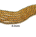 4mm Round Gold Plated 100 PCS GOLD PLATED BRASS METAL BEADS long  lasting plating
