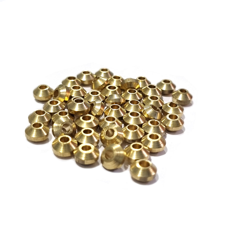 brass beads for fishing lures 6-7x4mm Saucer Disc 50/Pcs DOKRA BRASS BEADS FOR TRIBAL JEWELLERY FISH – Madeinindia Beads