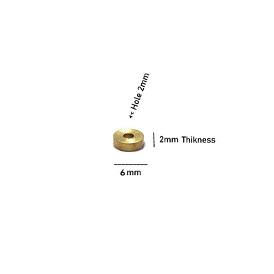 6x2mm Washer Heishi Shape 50/Pcs DOKRA BRASS BEADS FOR TRIBAL JEWELLERY FISHING LURE TRIBES BEADS SOLID RAW BRASS