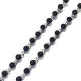 Black Silver Wire Link 1 Meter Pack, 6mm size beads, link Rosary Chain Rosary