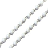 White Silver Wire Link 1 Meter Pack, 6mm size beads, link Rosary Chain Rosary