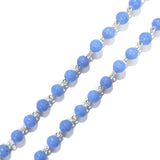 Blue Silver Wire Link 1 Meter Pack, 6mm size beads, link Rosary Chain Rosary