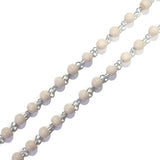 Peach Silver Wire Link 1 Meter Pack, 6mm size beads, link Rosary Chain Rosary