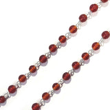 Red Silver Wire Link 1 Meter Pack, 6mm size beads, link Rosary Chain Rosary
