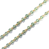 Pale Green Gold Wire Link 1 Meter Pack, 6mm size beads, link Rosary Chain Rosary