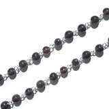 Dark Purple Silver Wire Link 1 Meter Pack, 6mm size beads, link Rosary Chain Rosary