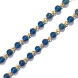 Blue Gold Wire Link 1 Meter Pack, 6mm size beads, link Rosary Chain Rosary