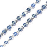 Blue Silver Wire Link 1 Meter Pack, 6mm size beads, link Rosary Chain Rosary