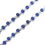 Blue Silver Wire Link 1 Meter Pack, 5-7mm size beads, link Rosary Chain Rosary
