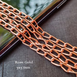 4 PIECES CUTTING PACK OF 70-75 CM LONG' Rose Gold Chains' Super Quality' 52 Grams Approx.