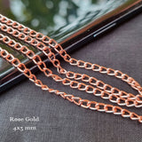 5 PIECES CUTTING PACK OF 70-75 CM LONG ' SIZE 3x4 MM' ROSE GOLD CHAINS' SUPER QUALITY'