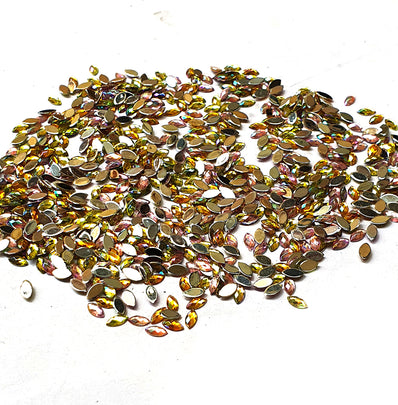 Crystal finish Rhinestones Mix Color Boat Shape 5x2.5mm Size 1440 Pieces Pack