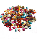 Crystal finish Rhinestones Mix Color Drop Shape 10x7.5mm Size 720 Pieces Pack