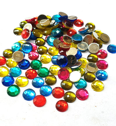 Crystal finish Rhinestones Mix Color Round Shape 10mm Size 720 Pieces Pack