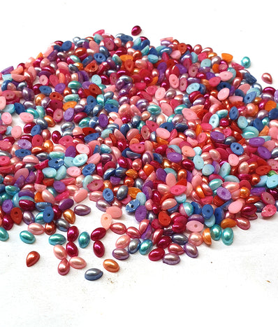 Pearlized finish Rhinestones Mix Color Oval Shape 4x6mm Size 1440 Pieces Pack