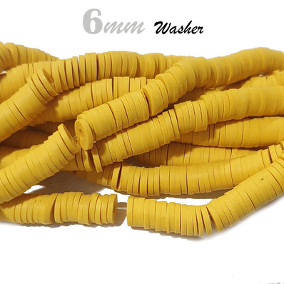 Per Strand/Line 6mm washer Fimo CANDIES DESIGNER RUBBER BEADS POLYMER CLAY beads for craft and jewelry making, approx 300 beads in a line, one line has about 14.5 inches long