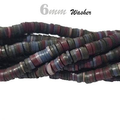 Per Strand/Line 6mm washer Fimo CANDIES DESIGNER RUBBER BEADS POLYMER CLAY beads for craft and jewelry making, approx 300 beads in a line, one line has about 14.5 inches long