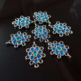 12X20MM STONE STUDDED EAR STUDS SOLD BY 2 PAIR PACK (TWO PAIR PACK)