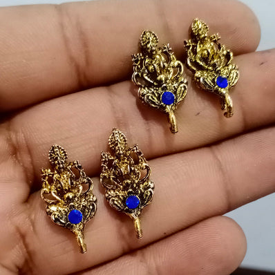 5 PAIR PACK' 10X23MM STONE STUDDED EAR STUDS
