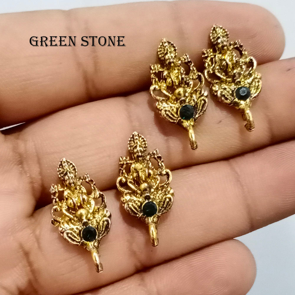 5 PAIR PACK' 10X23MM STONE STUDDED EAR STUDS
