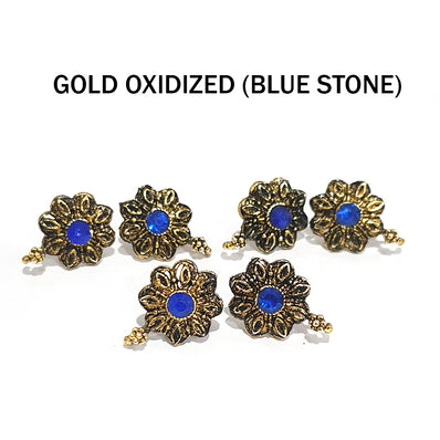 5 PAIR PACK' STONE STUDDED EAR STUDS' 12 MM