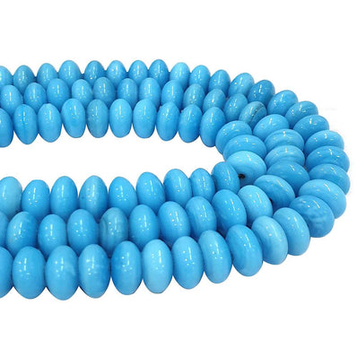 Per Strand Solid Opaque Glass Beads for jewellery Making in Size Approx 7x12 MM, Approx pcs in a strand about 58~62 Beads