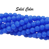 2 STRANDS/LINES 6MM HANDMADE SOLID COLOR GLASS ROUND SHAPE BEAD STRANDS