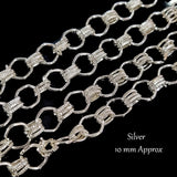 1 METERS PACKAGE SILVER PLATED CHAIN FOR JEWELLERY MAKING NECKLACE BRACELETS' SIZE ABOUT 10 MM