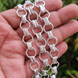 1 METERS PACKAGE SILVER PLATED CHAIN FOR JEWELLERY MAKING NECKLACE BRACELETS' SIZE ABOUT 10 MM