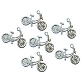 10 Pcs Lot, 25x18mm Bicycle Charms for Jewelry Making Shiny Silver Color