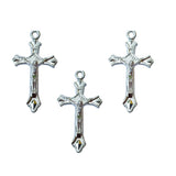 10 Pcs Lot, 32x17mm Cross Charms for Jewelry Making Shiny Silver Color
