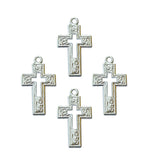 10 Pcs Lot, 29x17mm Cross Charms for Jewelry Making Shiny Silver Color
