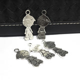 5 PIECES PACK, DOLL CHARMS' 35 MM APPROX' SILVER OXIDIZED