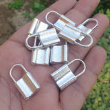 5 PIECES PACK' LOCK CHARMS' 25 MM APPROX ' SILVER PLATED