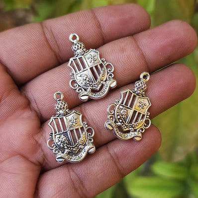 10 PCS PACK, 19x29 MM' SMALL METAL CHARMS PENDANT JEWELRY MAKING RAW MATERIALS , COLOR PLATING SILVER