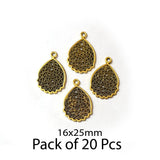 20 Pcs Pack in approx size 16x25mm Oxidized Small Pendant Charms for Jewellery Making