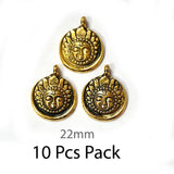 10 Pcs Pack in approx size 22mm Oxidized Small Pendant Charms for Jewellery Making