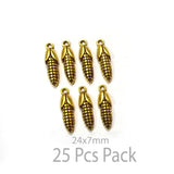 25 Pcs Pack Corn in approx size 24x7mm Oxidized Small Pendant Charms for Jewellery Making