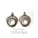 10 Pcs Pack in approx size 31x25mm Oxidized Small Pendant Charms for Jewellery Making