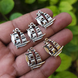 10 PIECES PACK' 20 MM SILVER POLISHED SMALL CHARMS USED IN DIY JEWELLERY MAKING