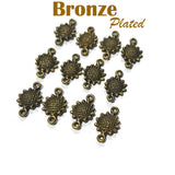 20 PCS PACK, Flower Connecotrs SMALL ANTIQUE BRONZE CHARMS, JEWELRY MAKING FINDINGS ANTIQUE BRONZE CHARMS CRAFT AND JEWELRY MAKING RAW MATERIALS