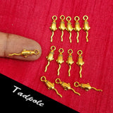 100 Pcs. Pack, Small Charms, Pendants, Tadpole in Size about 6x20mm