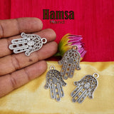 10 Pcs. Pack, Small Charms, Pendants, Hamsa Hand in Size about 26x38mm