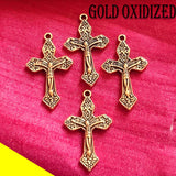 10/Pcs Pkg. Cross Charms for Jewelry Making in Size about 18X29MM