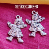 10/Pcs Pkg. Doll Charms for Jewelry Making in Size about 26X36MM