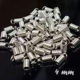50 Pieces Pack Spring wire coil crimp beads, fit for 4 mm cords