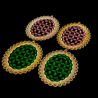 50 MM' LITE WEIGHT HAND CARVED WOODEN EARRING BASE SOLD BY 2 PAIR PACK Random MIX