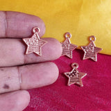Star Rose Gold Plated 10/Pcs Pkg. Jewelry Making Charms  16X17MM in Approx Size