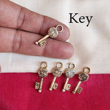 10 Pcs Pack Key Light Gold Jewelry Making Charms In Size about mm